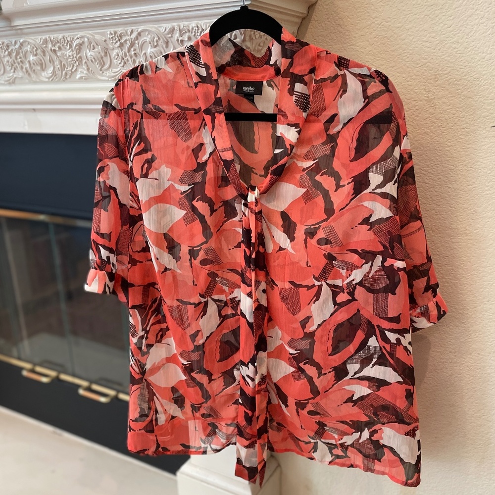 Women's Plus Size Botton-Up See Through Blouse